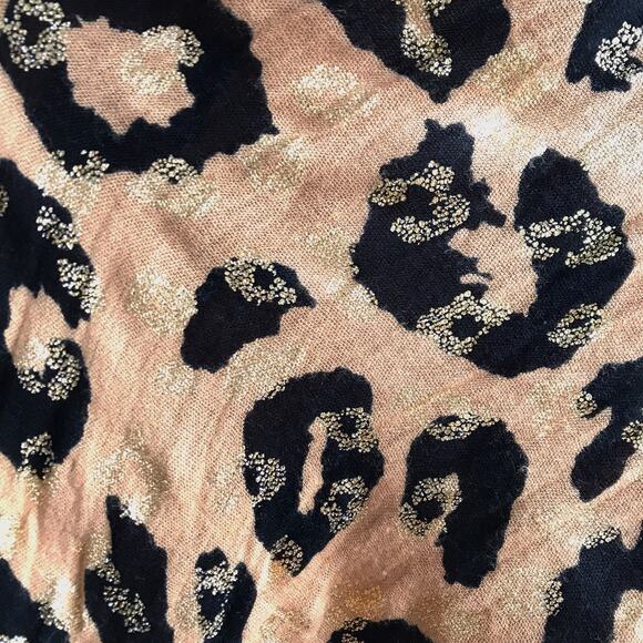 Charming Charlie Animal Print Gold Foil Infinity Loop Scarf Wrap Leopard Snood - Picture 5 of 14